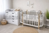 Комплект мебели Babymax Кроватка Престиж New и Комод-90 Бело-буковый