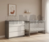 Комплект мебели Верес Кроватка ЛД-13 и Комод-90 Белый/антрацит