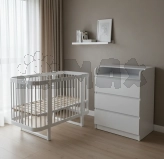 Комплект мебели Babymax Кроватка Эльза и Комод-70 Белый