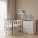 Комплект мебели Babymax Кроватка Эльза и Комод-70 Бело-серый