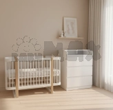 Комплект мебели Babymax Кроватка Эльза и Комод-70 Бело-буковый