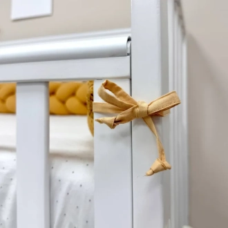 Бортик-коса в ліжечко MSonya (Маленька Соня) 230 см, вафля Гірчиця - Фото 2