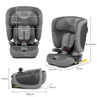 Автокресло 76–150 см Kinderkraft Fix2Go i-Size Grey/Серый - Фото 1