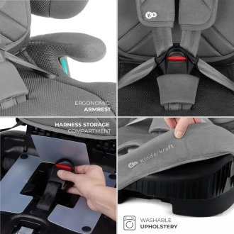 Автокресло 76–150 см Kinderkraft Fix2Go i-Size Grey/Серый - Фото 6