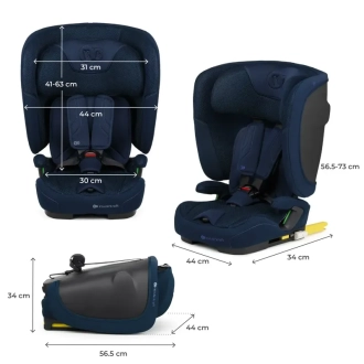 Автокресло 76–150 см Kinderkraft Fix2Go i-Size Navy/Синий - Фото 3