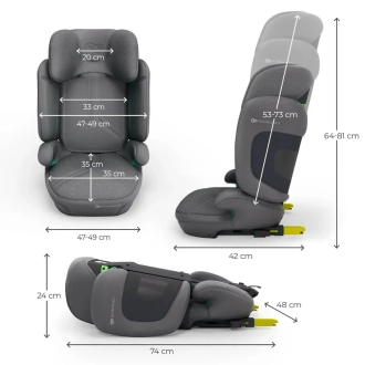 Автокресло 100–150 см Kinderkraft Xpand 2 PRO i-Size Grey/Серый - Фото 6