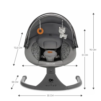 Кресло-качалка Kinderkraft Lumi 2 Dark Grey/Темно-серый - Фото 3