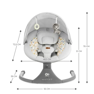 Кресло качалка Kinderkraft Lumi 2 Light Grey/Светло-серый - Фото 3