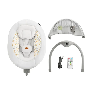 Кресло качалка Kinderkraft Lumi 2 Light Grey/Светло-серый - Фото 4