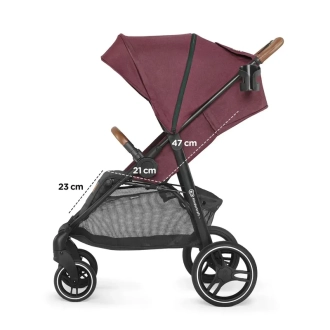 Коляска прогулочная Kinderkraft Grande 2020 Burgundy/Бордовый - Фото 2