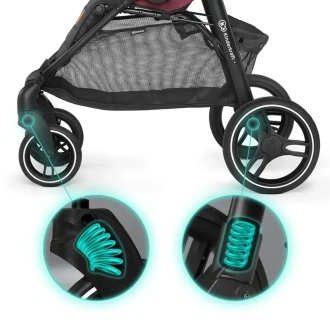 Коляска прогулочная Kinderkraft Grande LX Burgundy/Бордовый - Фото 4