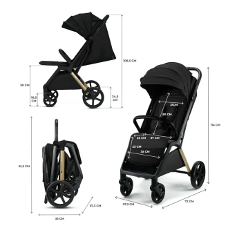 Коляска прогулочная Kinderkraft Loom Black/Черный - Фото 6