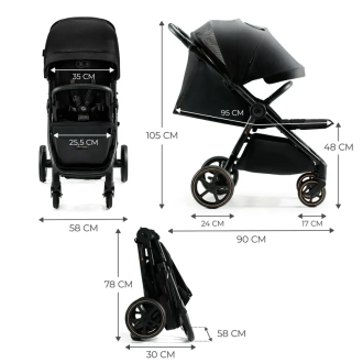 Коляска прогулочная Kinderkraft Mitzy Ink Black/Черный - Фото 3