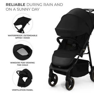 Коляска прогулочная Kinderkraft Trig 3 Onyx Black/Черный - Фото 2