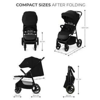 Коляска прогулочная Kinderkraft Trig 3 Onyx Black/Черный - Фото 4