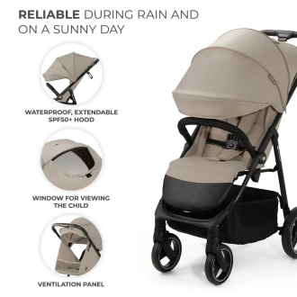 Коляска прогулочная Kinderkraft Trig 3 Stone Beige/Бежевый - Фото 2