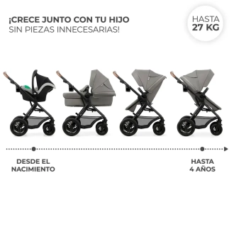 Коляска 3 в 1 Kinderkraft Moov 2 Air Light Gray/Сірий - Фото 1
