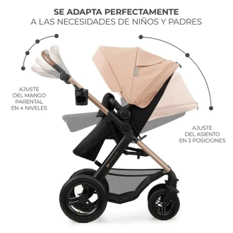 Коляска 3 в 1 Kinderkraft Moov 2 Air Sand Beige/Бежевый - Фото 4
