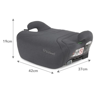 Автокрісло бустер 125–150 см Kidwell Bono ISOFIX Gray/Сірий - Фото 1
