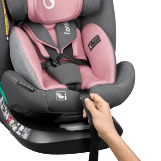 Автокресло 40–150 см Lionelo Bastiaan One i-Size Pink Rose/Серо-розовый - Фото 5