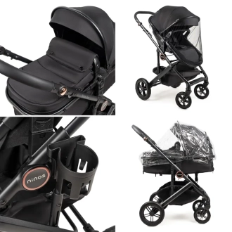 Коляска 2 в 1 Ninos Ave Black/Черный - Фото 1