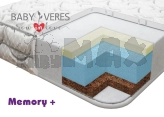 Матрас Veres Memory+ Нетканое волокно, Кокос, Пена Memory, Пена Elastic foam 190×80×12 см