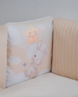 Комплект постельный Veres Bunny 6 предметов Бежевый - Фото 3
