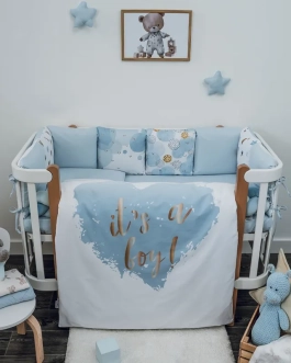 Комплект постельный Veres It's a boy! 6 предметов Голубой - Фото 4
