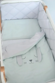 Комплект постільний Veres Lovely baby New 6 предметів Сіро-бірюзовий - Фото 5