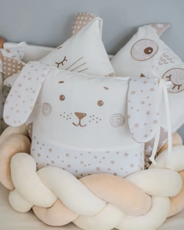 Комплект постельный Veres Smiling animals beige New 6 предметов Бежевый - Фото 1