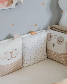Комплект постельный Veres Smiling animals beige New 6 предметов Бежевый - Фото 2