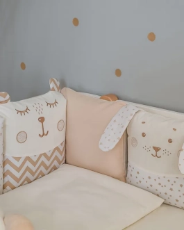 Комплект постельный Veres Smiling animals beige New 6 предметов Бежевый - Фото 4