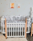 Комплект постельный Veres Smiling animals white-gray New 6 предметов Серый