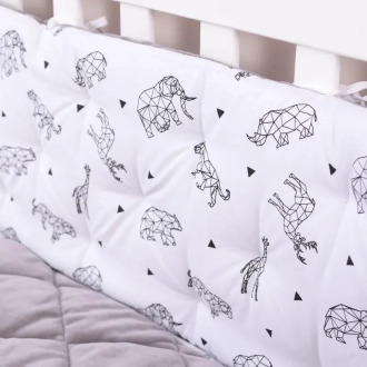 Комплект постельный Veres Velour Graphic animals 5 предметов Серый - Фото 2