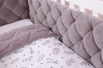 Комплект постельный Veres Velour Graphic animals 5 предметов Серый - Фото 3
