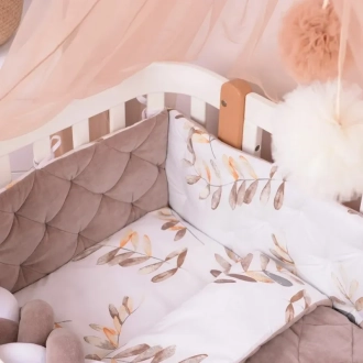 Комплект постельный Veres Velour Mokko leaves 5 предметов Коричневый - Фото 1