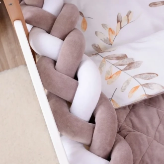 Комплект постельный Veres Velour Mokko leaves 5 предметов Коричневый - Фото 2