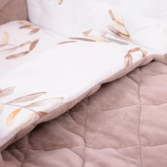 Комплект постельный Veres Velour Mokko leaves 5 предметов Коричневый - Фото 4