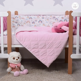 Комплект постельный Veres Velour Rainbow 5 предметов Малиновый - Фото 1