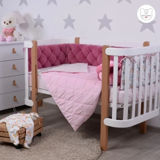 Комплект постельный Veres Velour Rainbow 5 предметов Малиновый - Фото 2