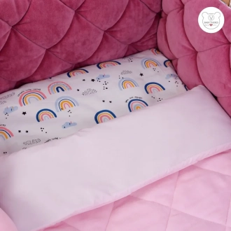 Комплект постельный Veres Velour Rainbow 5 предметов Малиновый - Фото 3
