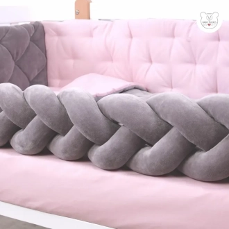 Комплект постельный Veres Velour Taupe-rose 5 предметов Серо-розовый - Фото 2
