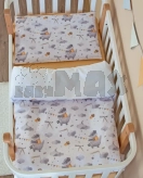 Комплект сменного белья Veres Барсуки с флажками на облаках 90×110 см Бело-оранжевый
