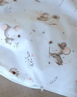 Комплект сменного белья Veres Мышки с одуванчиками 90×110 см Бело-бежевый - Фото 3