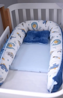 Кокон для новорожденного Veres Velour Dino Синий - Фото 3
