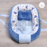 Кокон для новорожденного Veres Velour Dino Синий