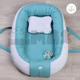 Кокон для новорожденного Veres Velour Grey-tiffany Бирюзовый