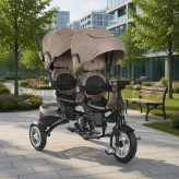 Велосипед дитячий для двійні Turbo Trike MT 1004DUOS-3 Бежевий