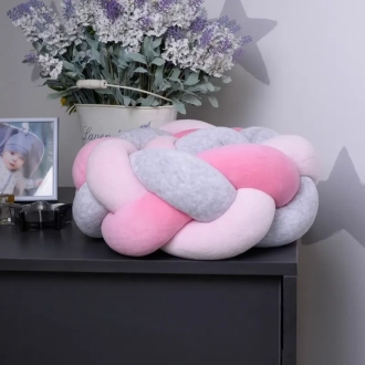 Бортик-коса в кроватку Veres Pink Grey 120 см Серо-розовый - Фото 1