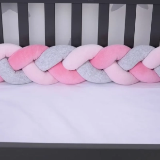 Бортик-коса в кроватку Veres Pink Grey 120 см Серо-розовый - Фото 2